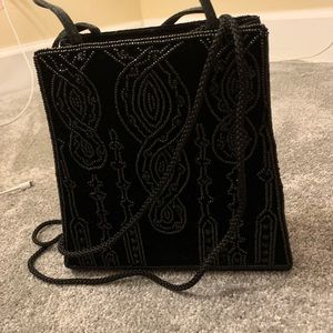 Velvet and sequin evening handbag